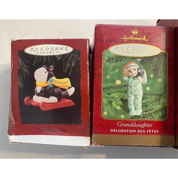 Vintage Hallmark Keepsake Granddaughter Ornament Lot of 4 In Box - Picture 2 of 9